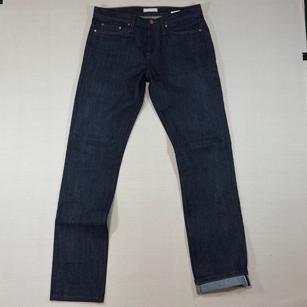 Unbranded Brand UB201 Tapered Fit 14.5oz Raw Indigo Selvedge Denim Jeans Mens 32